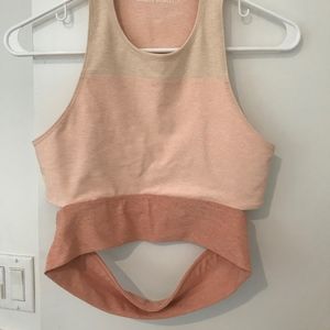Outdoor Voices Slashback Crop Top -- Pink/ Blush